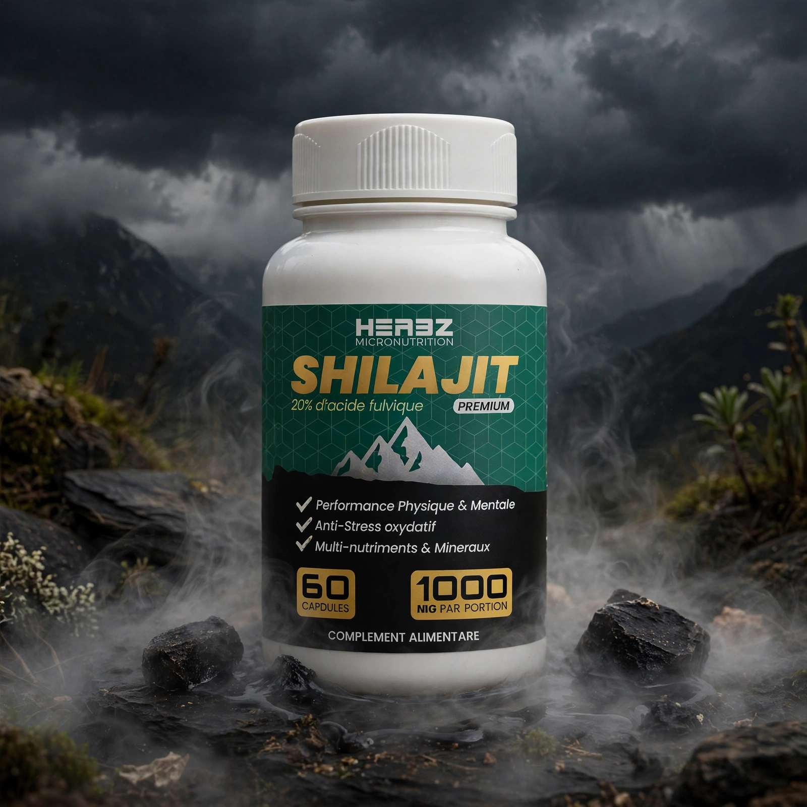 SHILAJIT 20% ACIDE FULVIQUE 60 CAPSULES